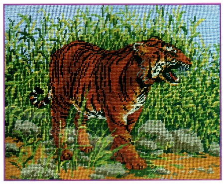 Tiger v tráve
